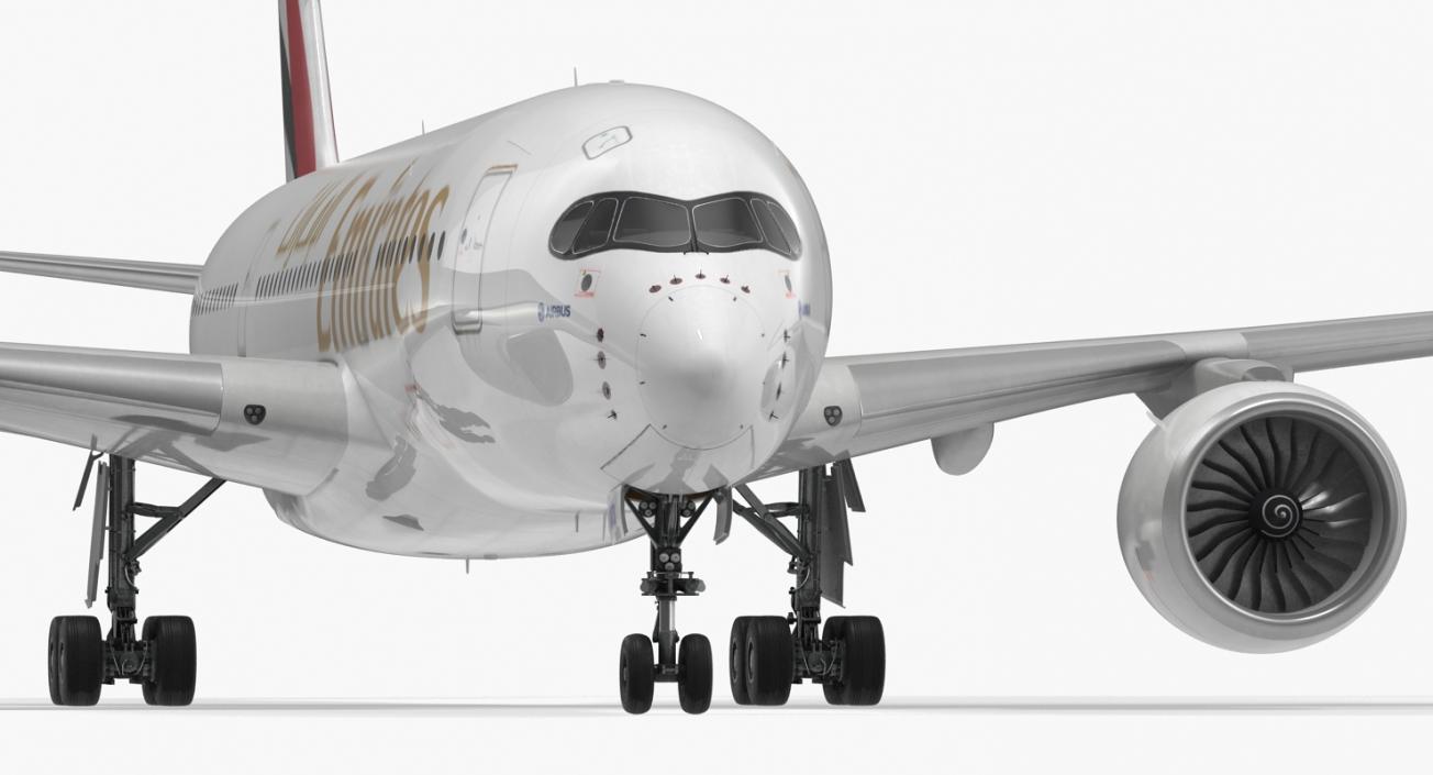 Airbus A350-800 Emirates Air Line Rigged 3D Model 3D model