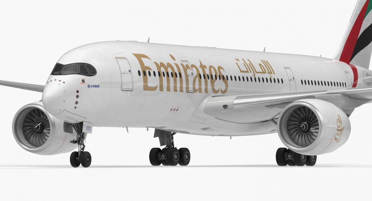 Airbus A350-800 Emirates Air Line Rigged 3D Model 3D model