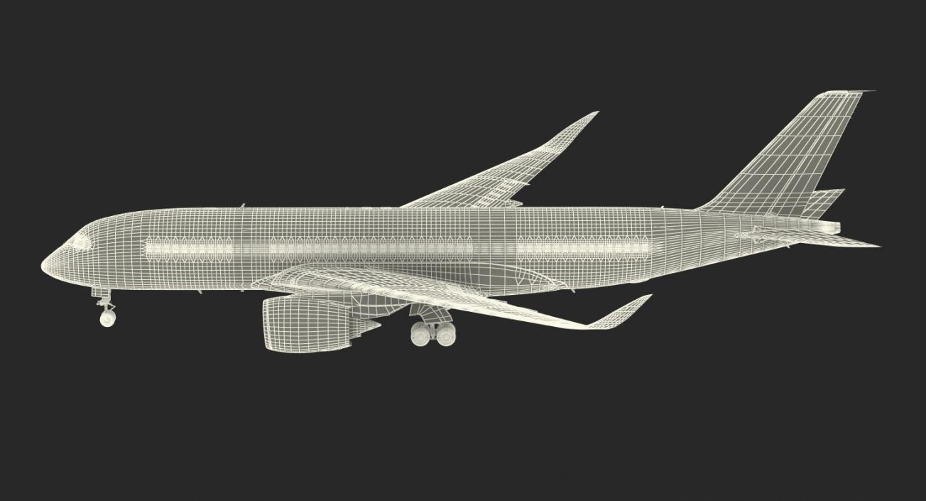 Airbus A350-800 Emirates Air Line Rigged 3D Model 3D model