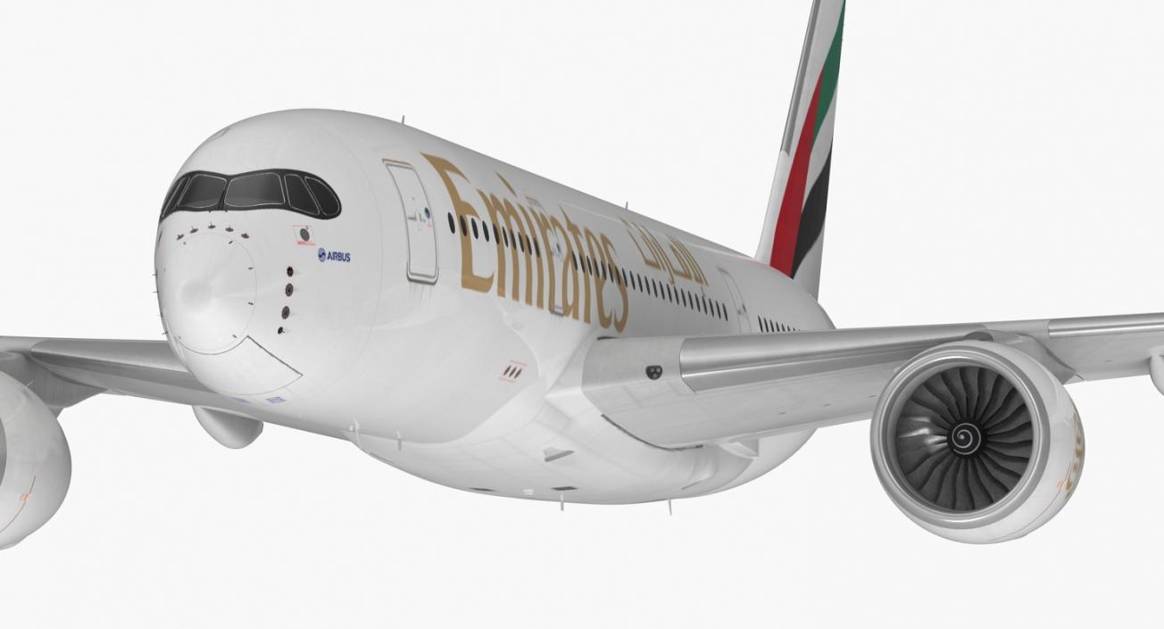 Airbus A350-800 Emirates Air Line Rigged 3D Model 3D model