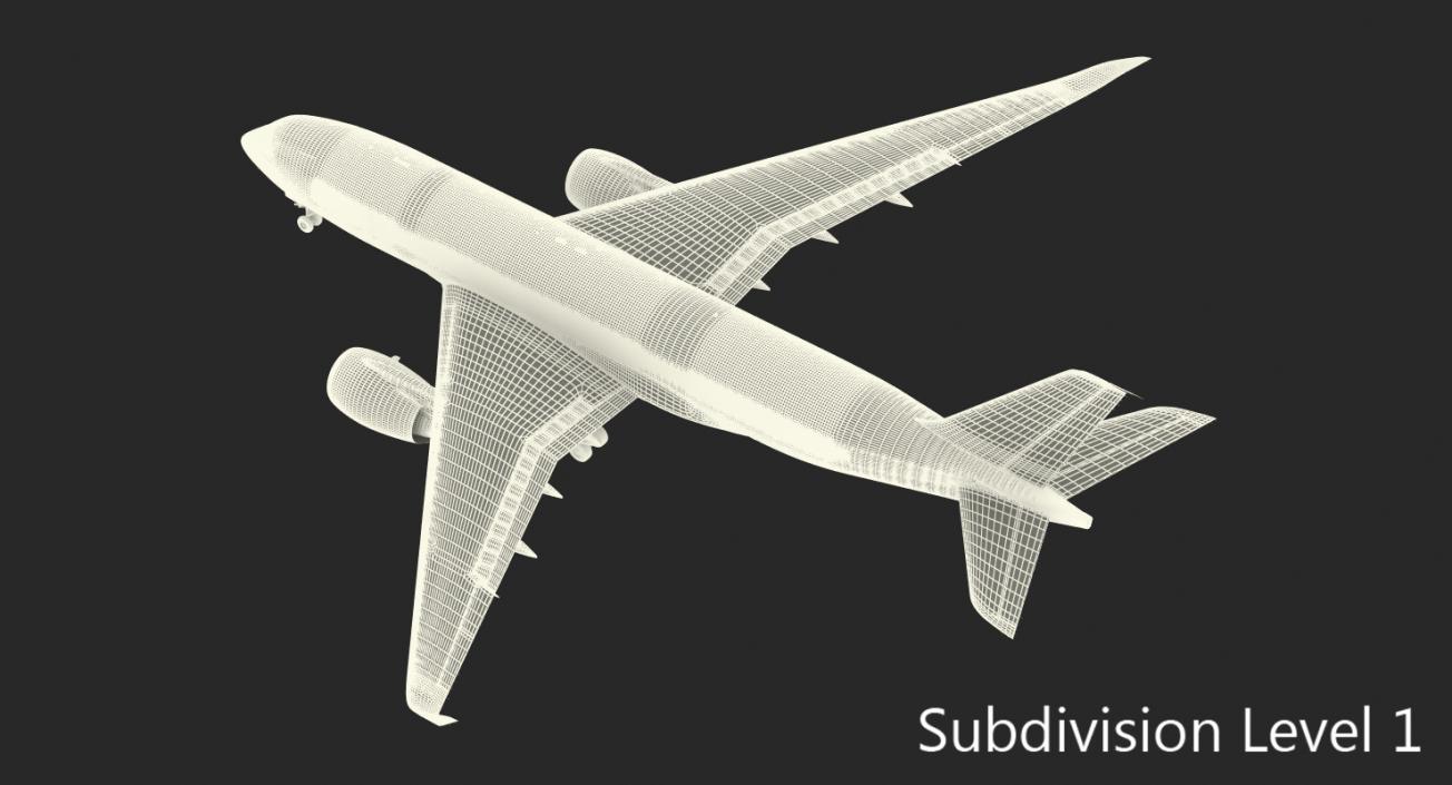 Airbus A350-800 Emirates Air Line Rigged 3D Model 3D model