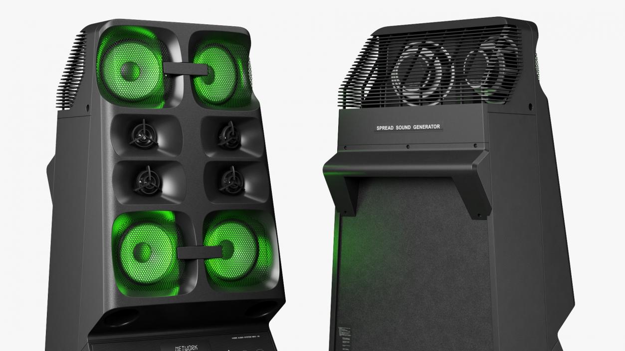 3D model High Power Audio System switched On