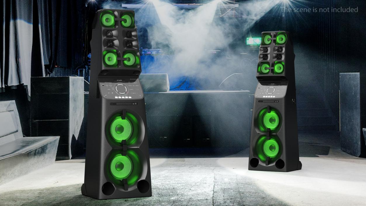 3D model High Power Audio System switched On