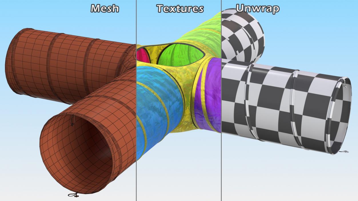 3D Foldable Cross Play Tunnel