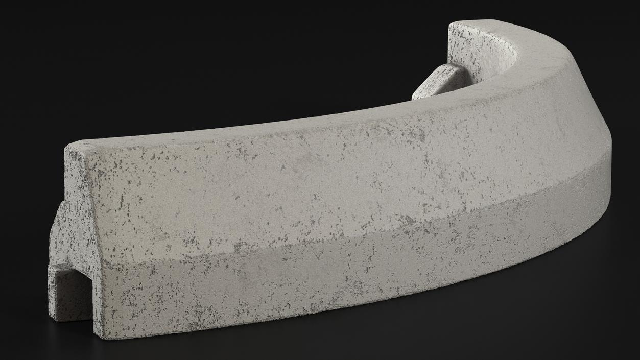 Concrete Curb Rounded Section 3D model