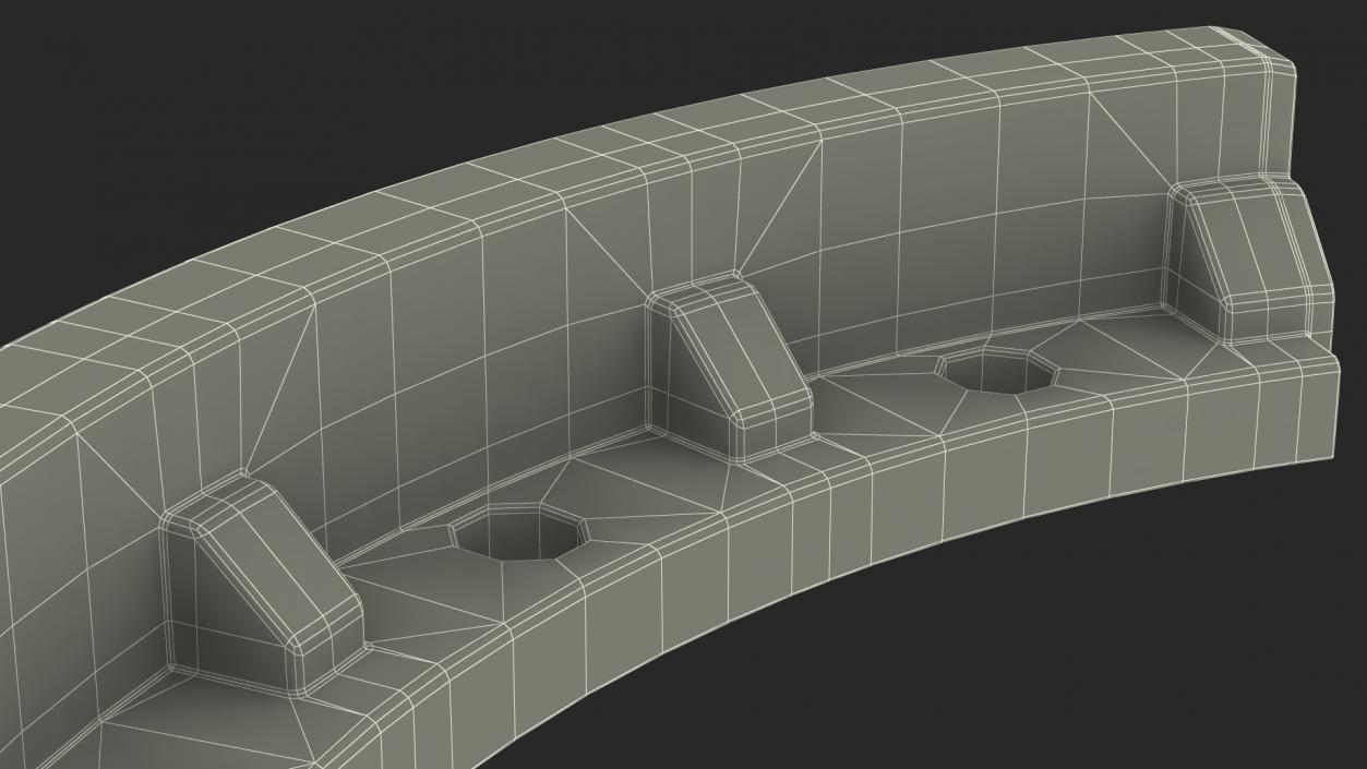 Concrete Curb Rounded Section 3D model