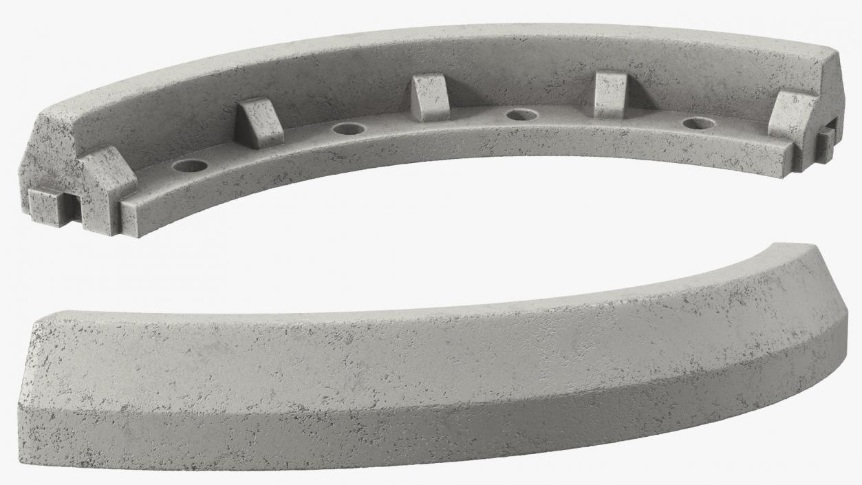 Concrete Curb Rounded Section 3D model