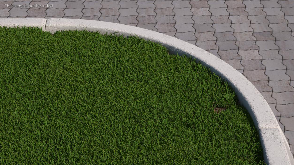 Concrete Curb Rounded Section 3D model