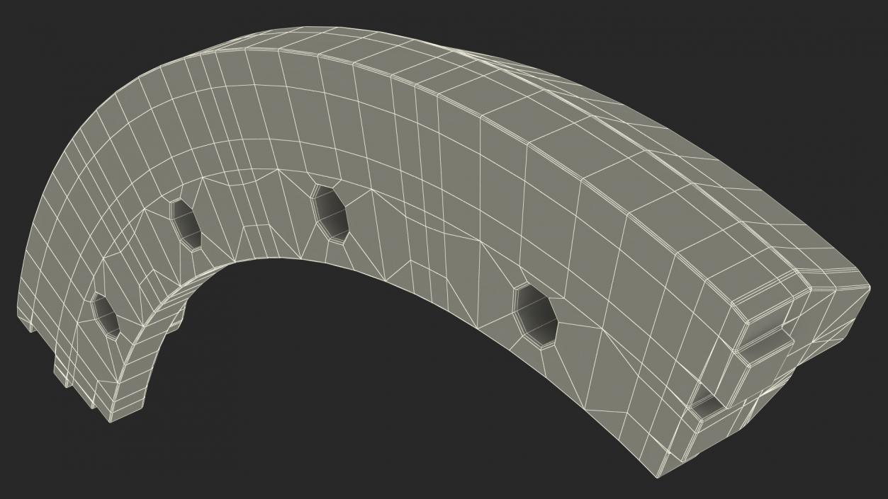 Concrete Curb Rounded Section 3D model