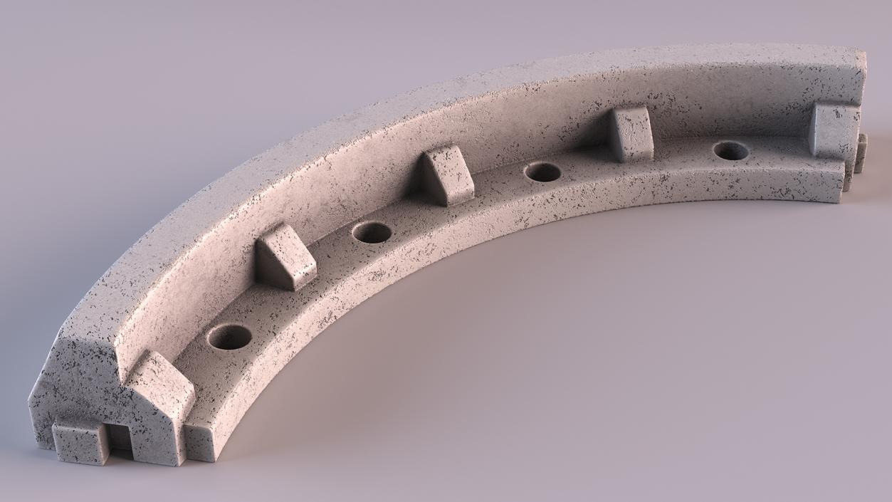 Concrete Curb Rounded Section 3D model