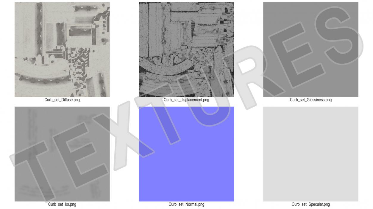 Concrete Curb Rounded Section 3D model