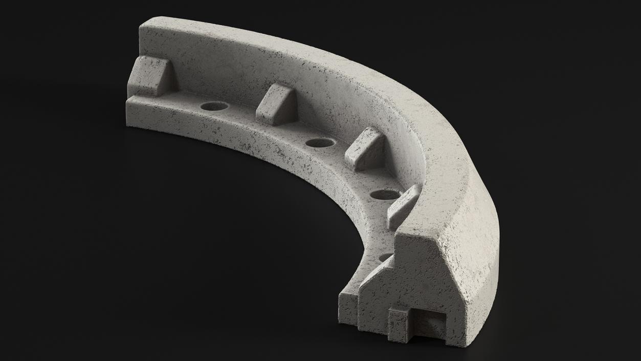 Concrete Curb Rounded Section 3D model