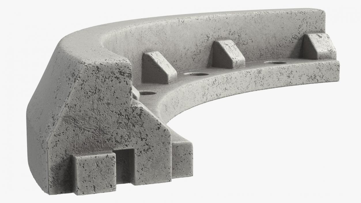 Concrete Curb Rounded Section 3D model