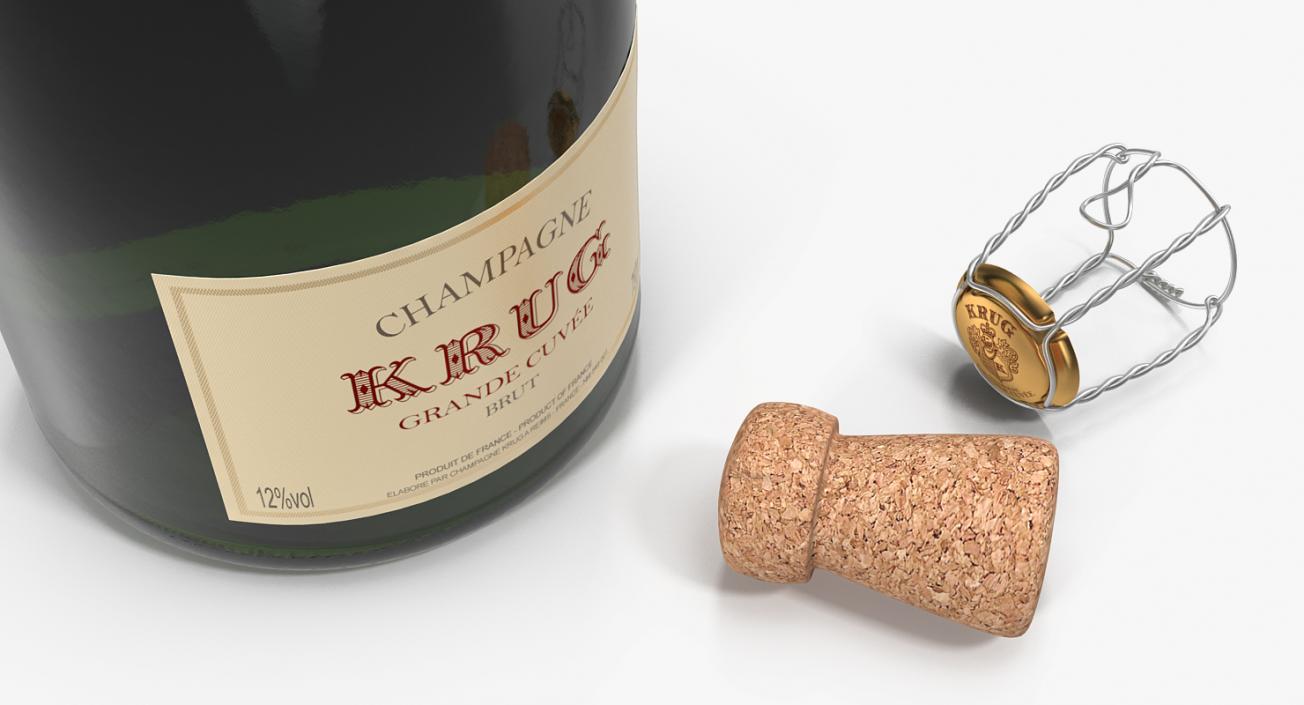 3D Champagne Bottle Krug