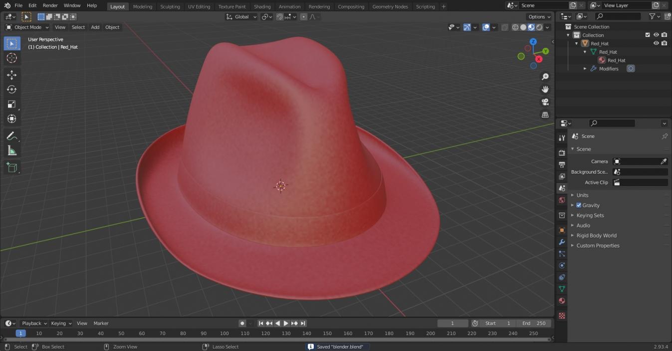 Red Hat 3D model