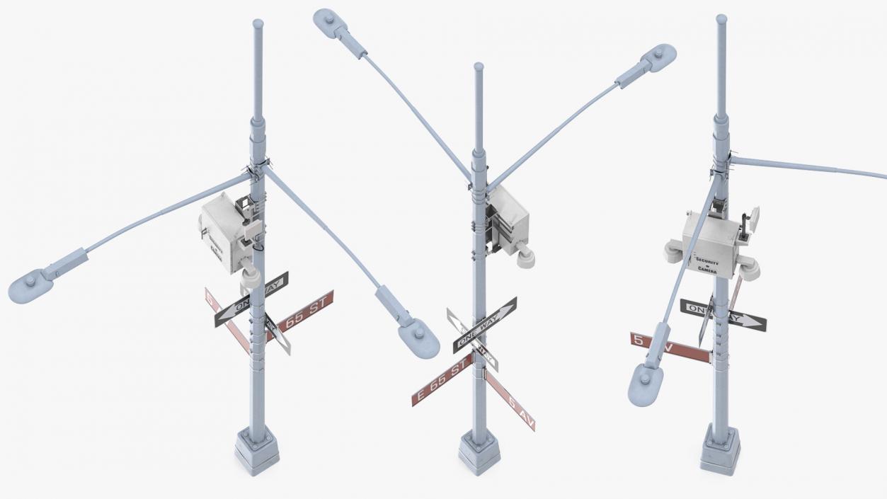 3D Street Facial Recognition Cameras on Post