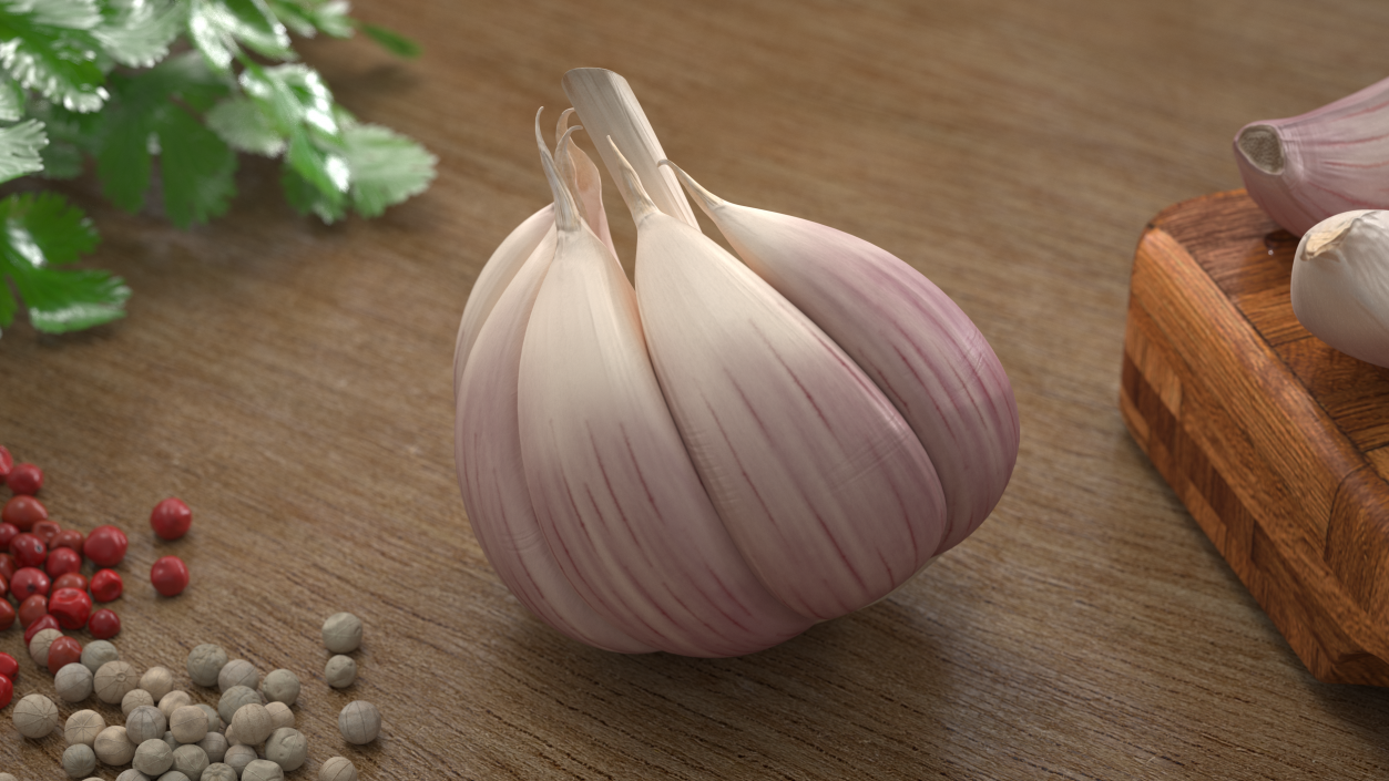 3D model Half Head of Garlic White