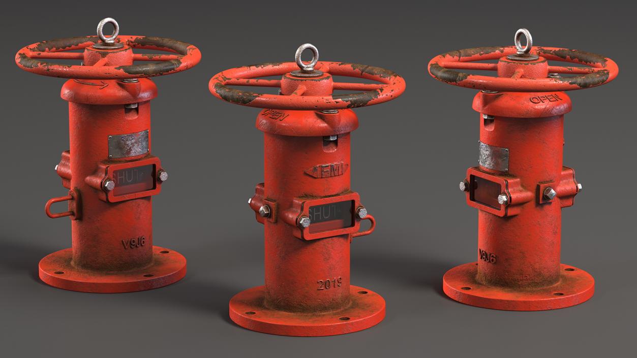 3D model Old Fire Protection Indicator Posts