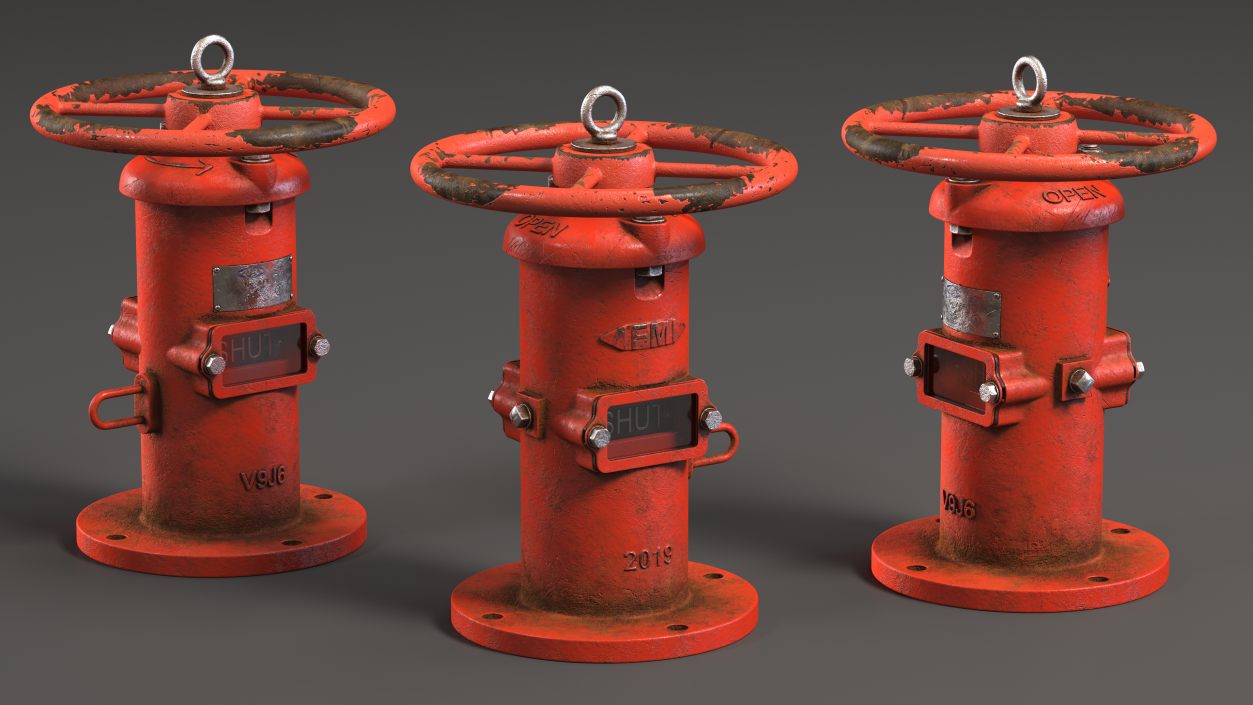 3D model Old Fire Protection Indicator Posts