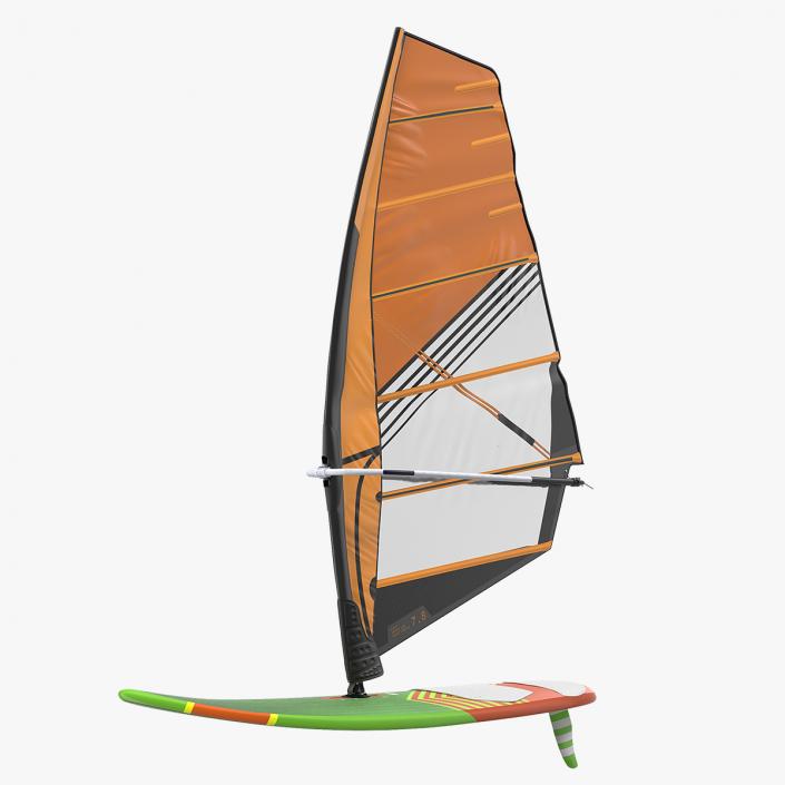 Sport Windsurf Board And Sail 3D model