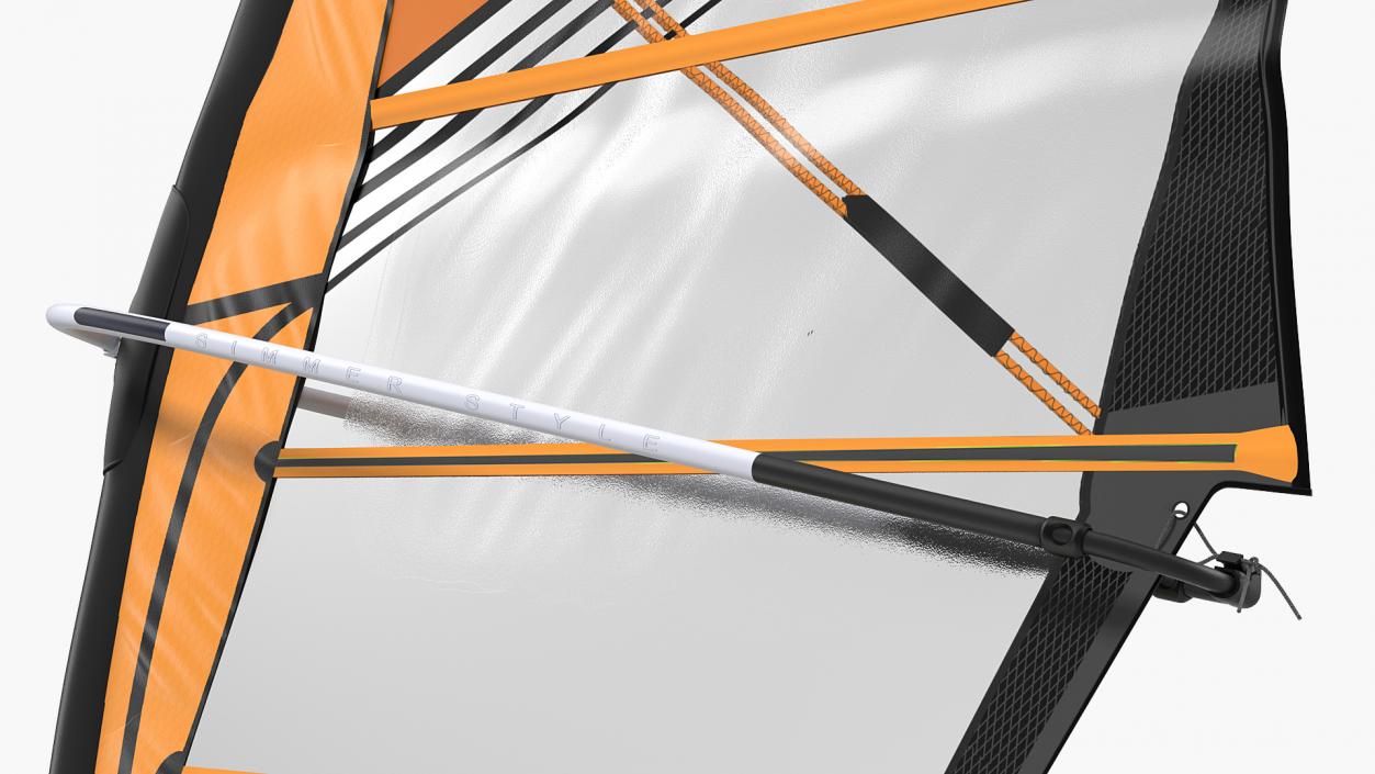 Sport Windsurf Board And Sail 3D model