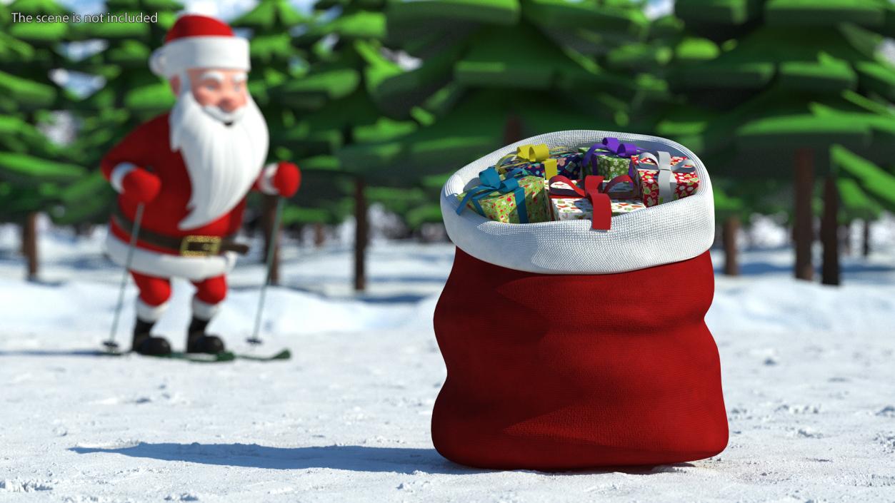 3D Santa Gifts Bag Cartoon model