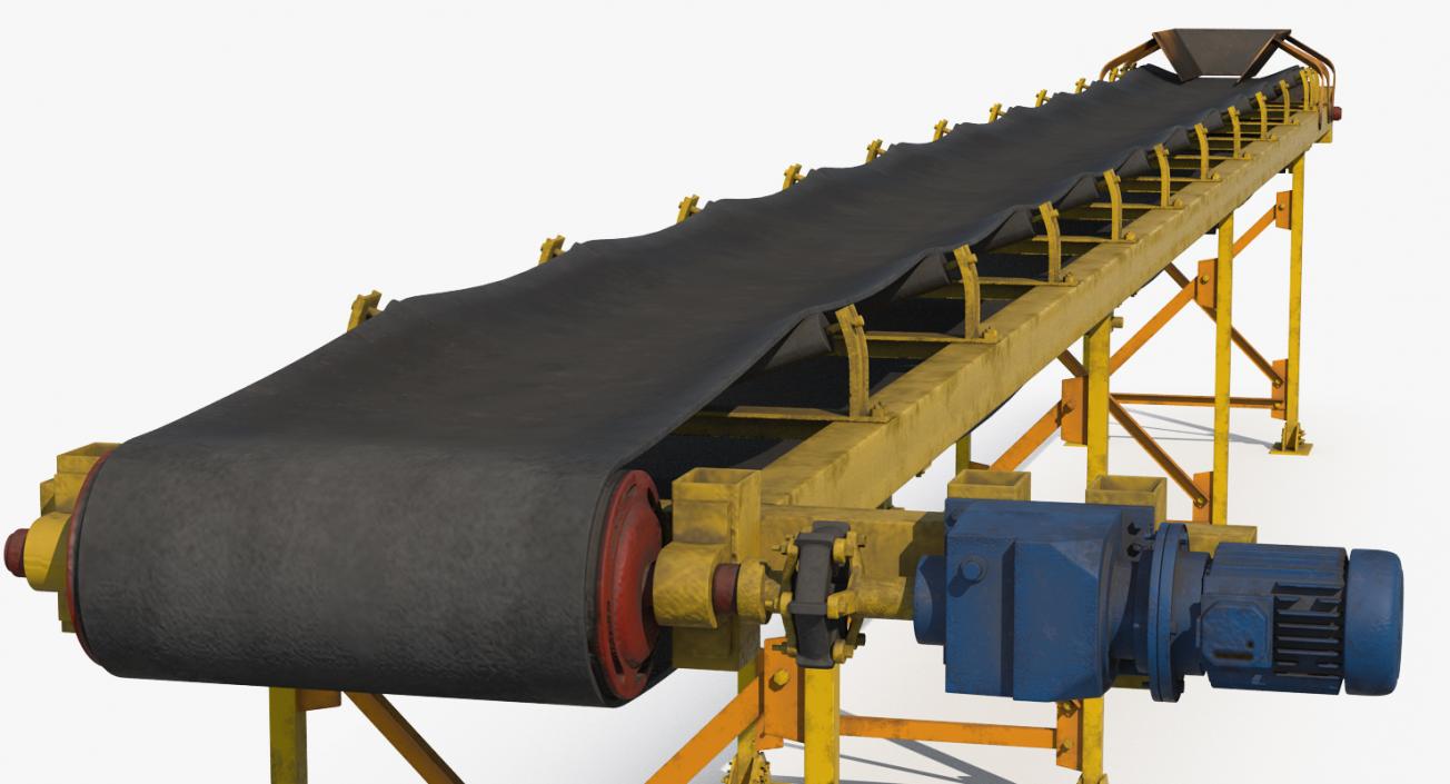 Industrial Belt Conveyor 3D model