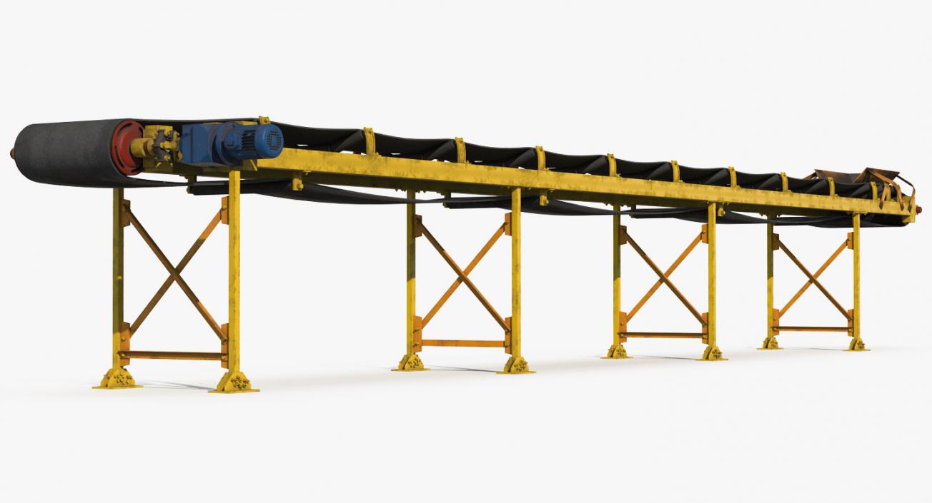 Industrial Belt Conveyor 3D model