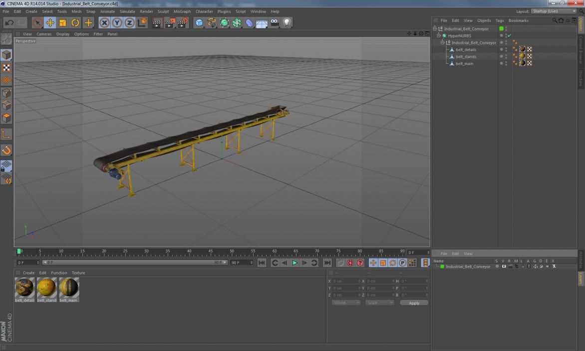 Industrial Belt Conveyor 3D model