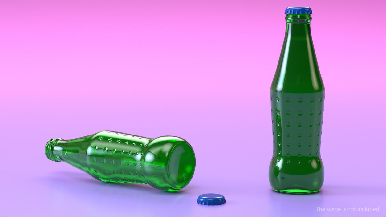 3D Green Glass Bottle model