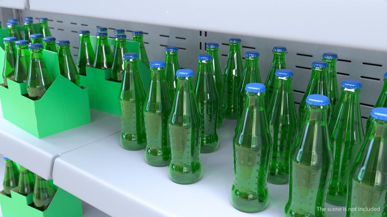 3D Green Glass Bottle model