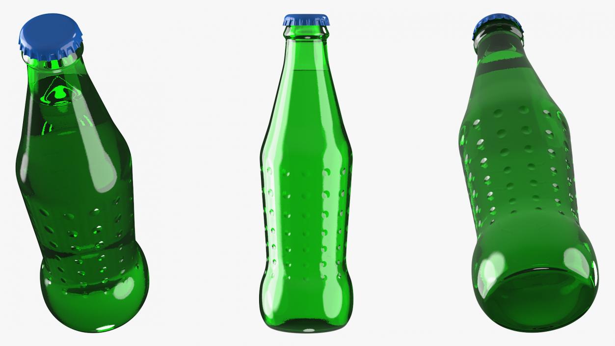 3D Green Glass Bottle model