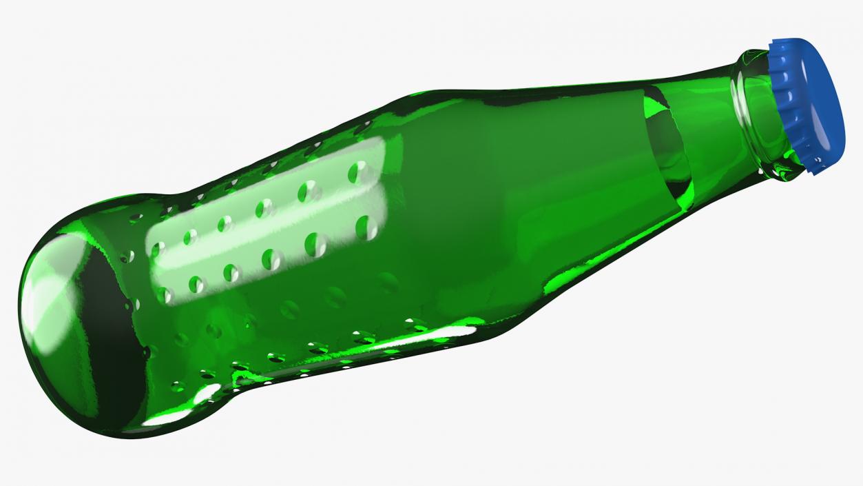 3D Green Glass Bottle model