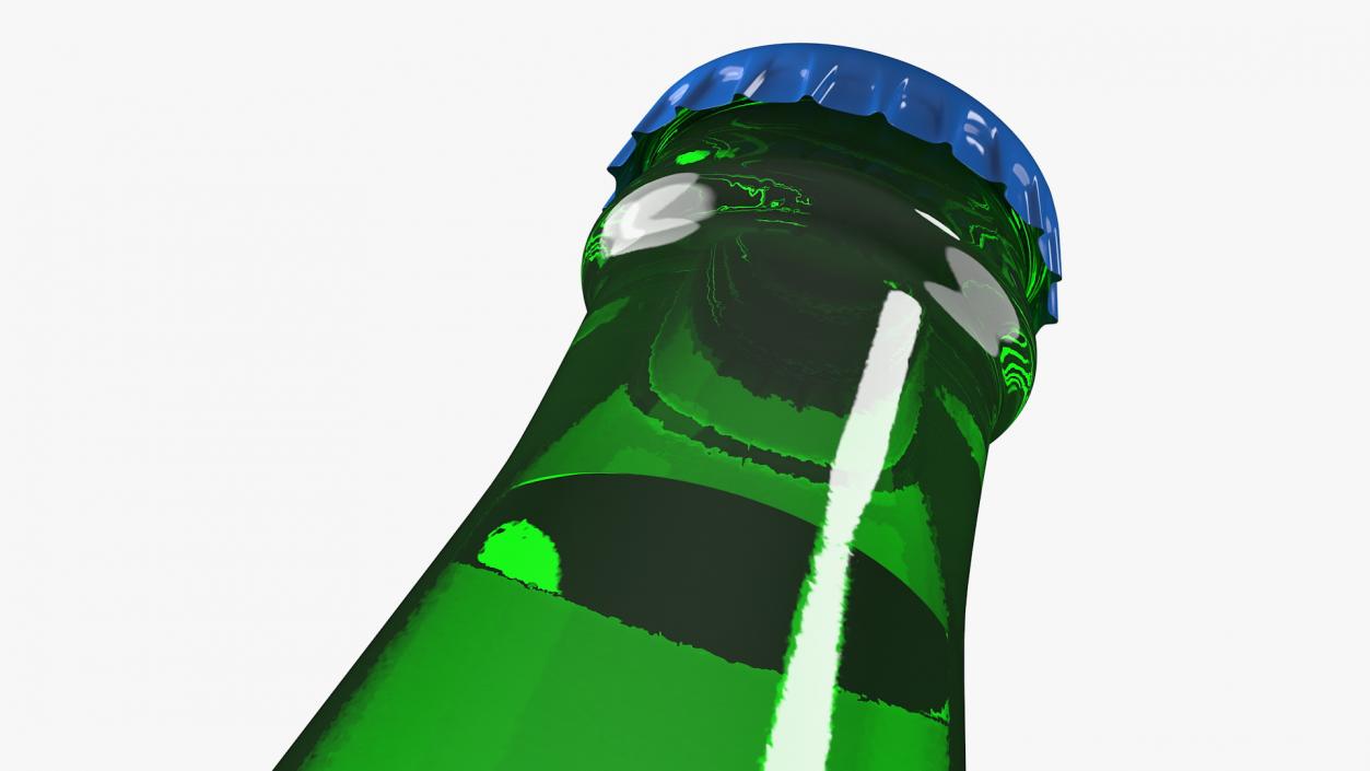 3D Green Glass Bottle model