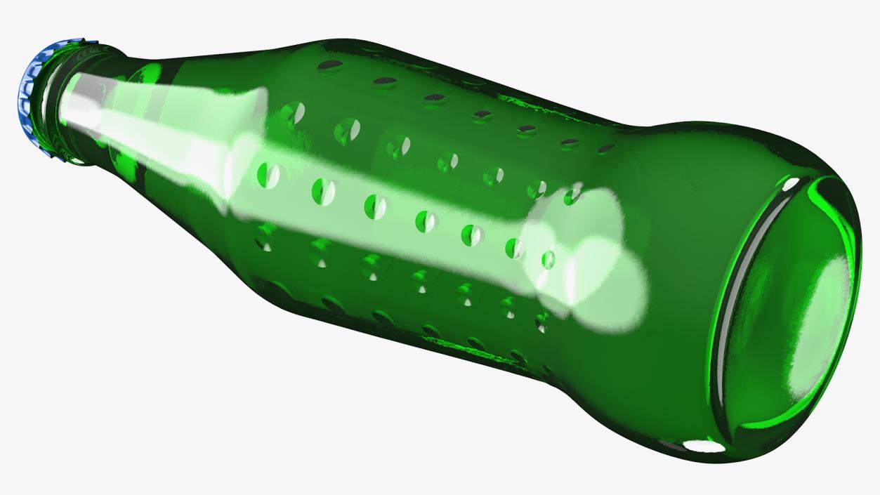 3D Green Glass Bottle model