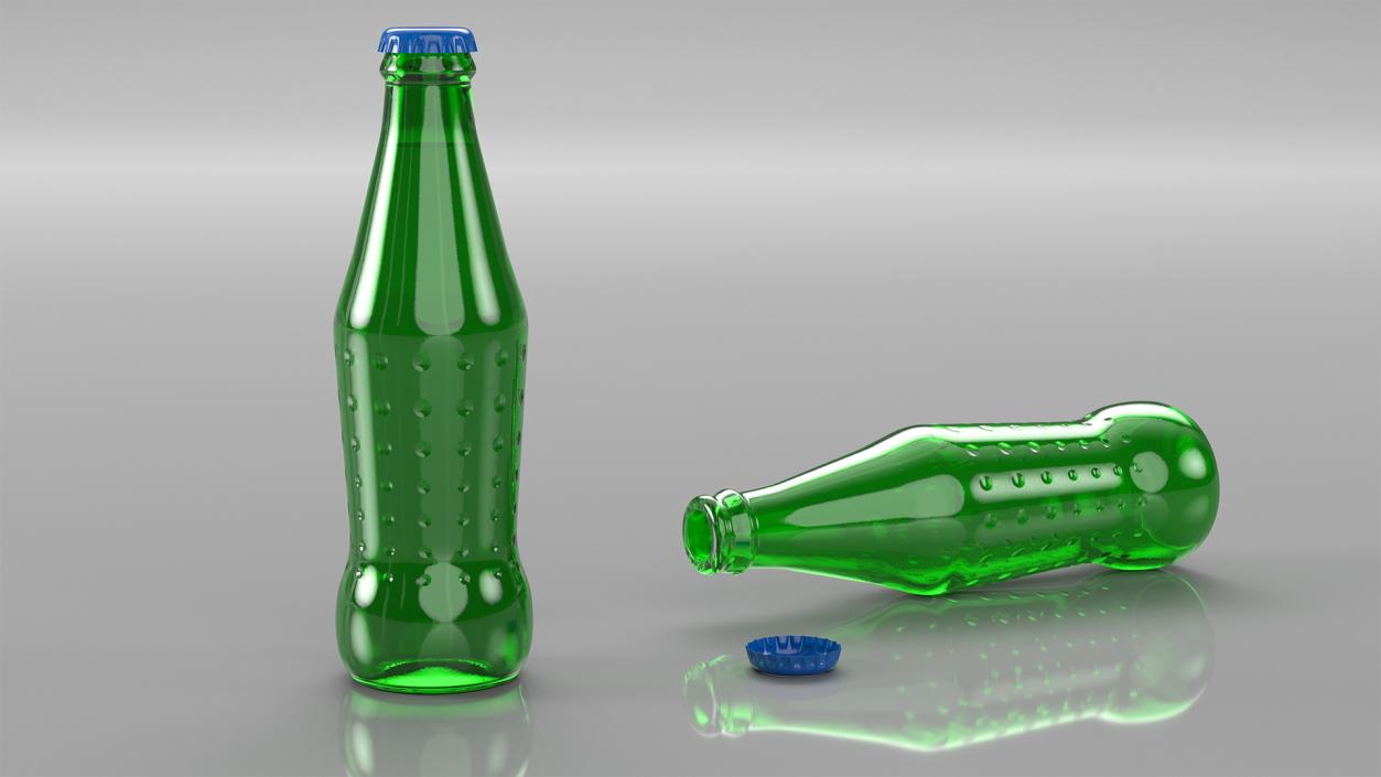 3D Green Glass Bottle model