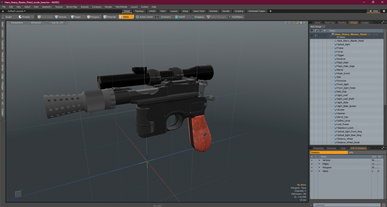 3D model Hans Heavy Blaster Pistol