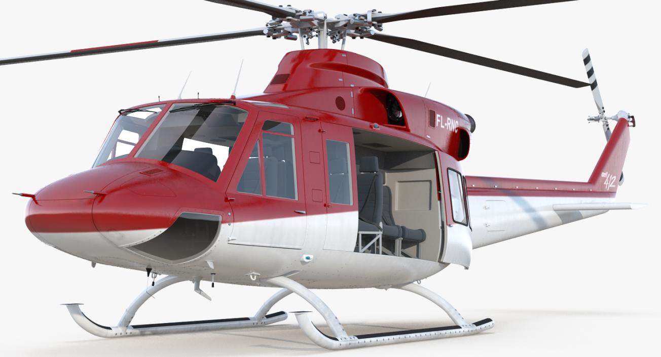 Bell 412 Medical Helicopter 3D