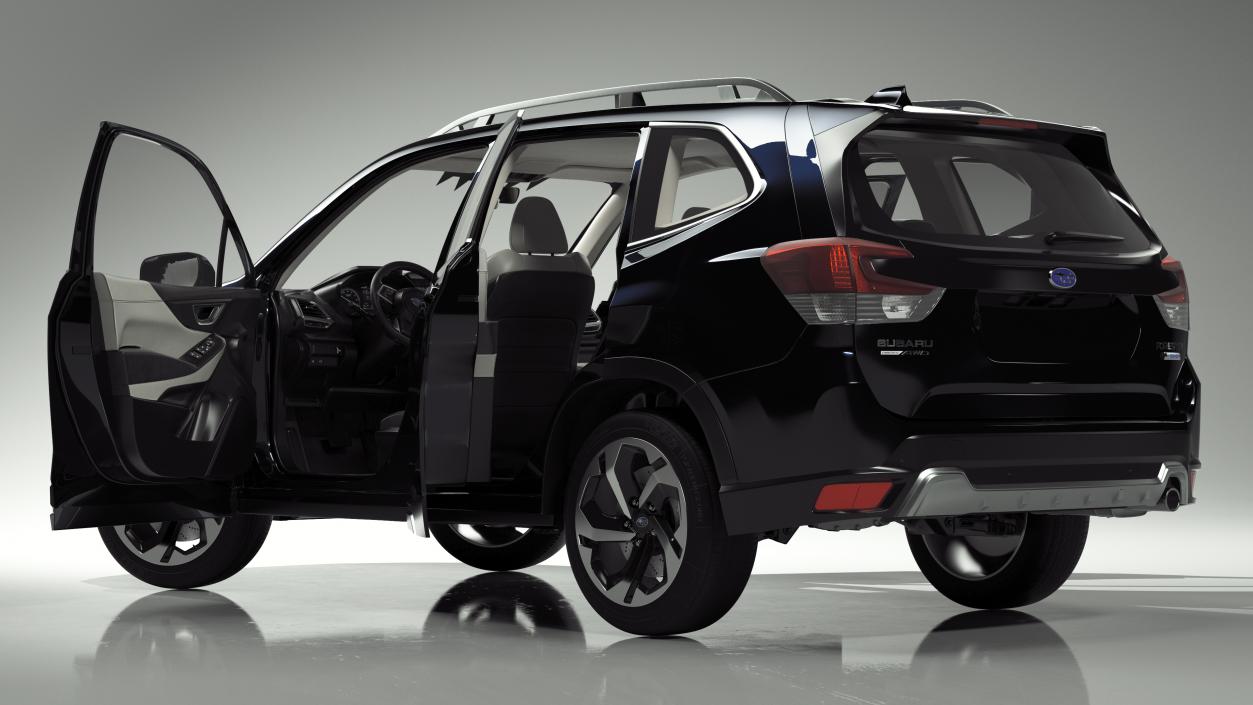 Subaru Forester 2022 Black Rigged for Maya 3D