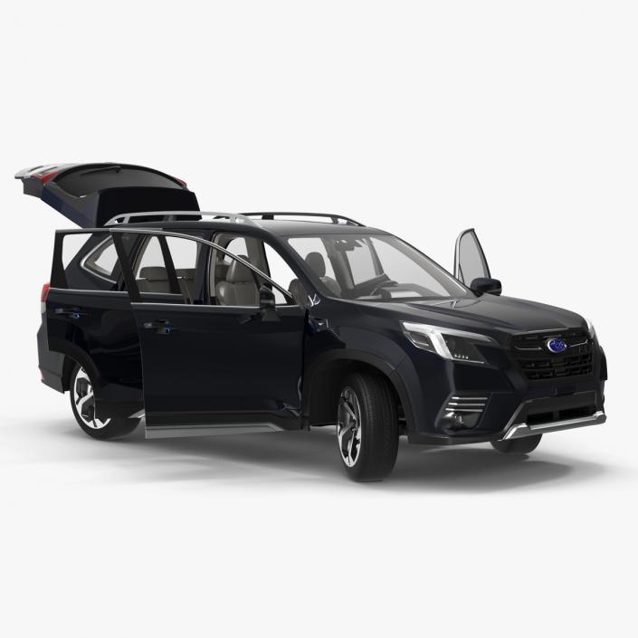 Subaru Forester 2022 Black Rigged for Maya 3D