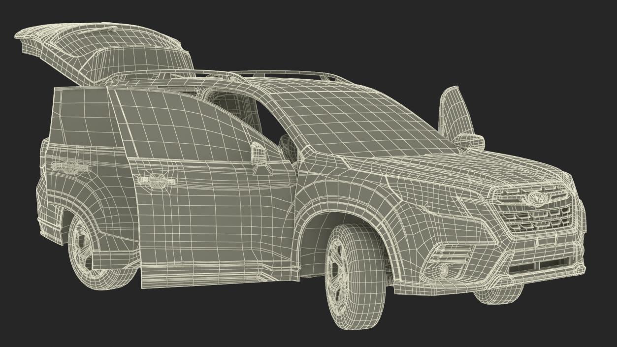 Subaru Forester 2022 Black Rigged for Maya 3D