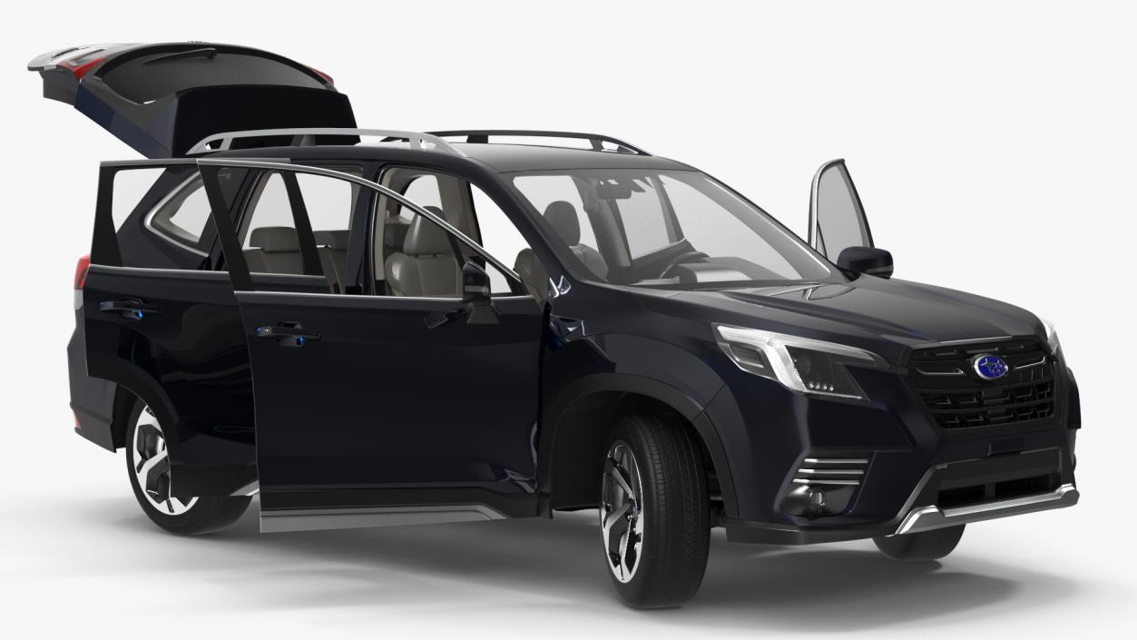 Subaru Forester 2022 Black Rigged for Maya 3D