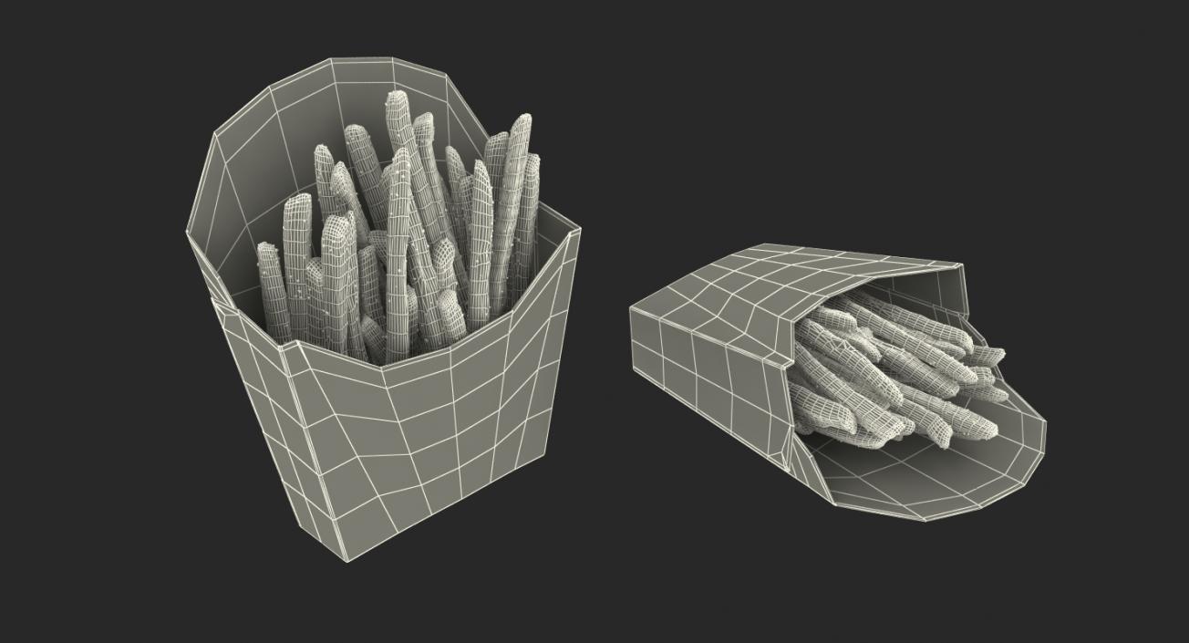 French Fry Box McDonalds 3D model