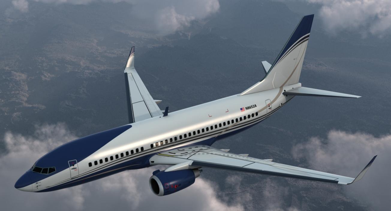 3D Boeing 737-700 with Interior Generic Rigged model