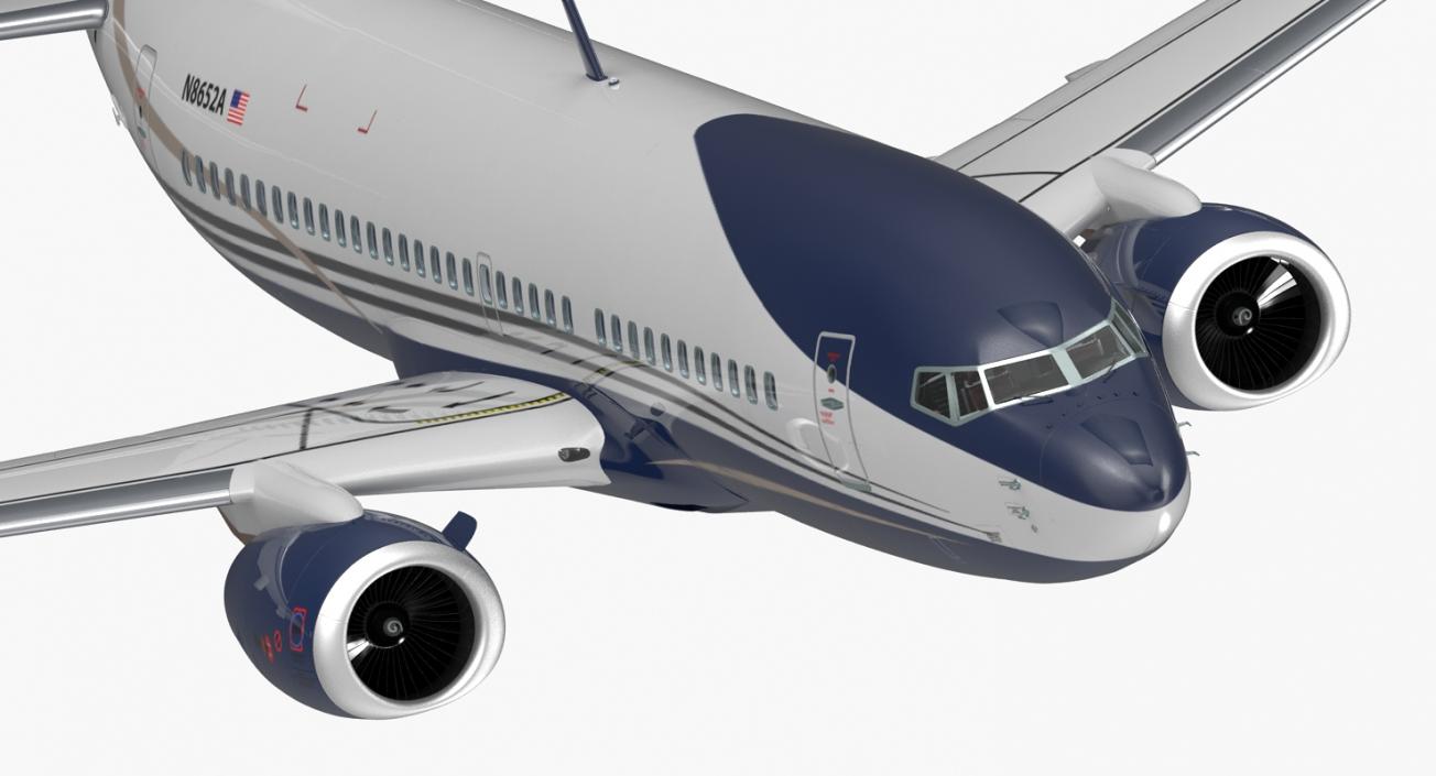 3D Boeing 737-700 with Interior Generic Rigged model