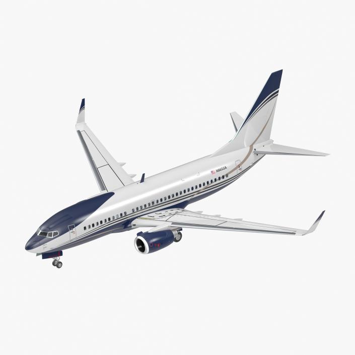 3D Boeing 737-700 with Interior Generic Rigged model