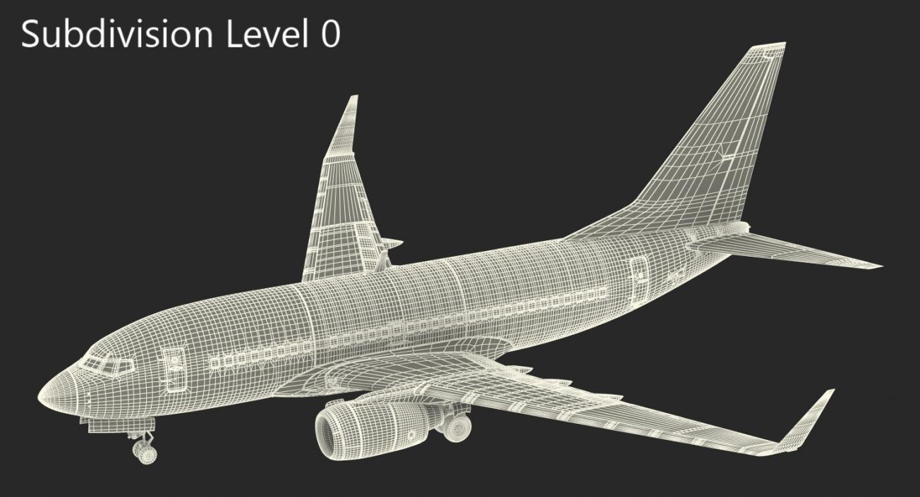 3D Boeing 737-700 with Interior Generic Rigged model