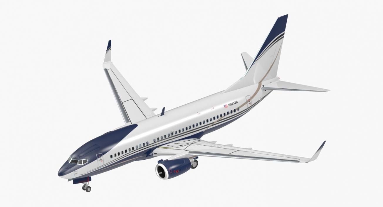 3D Boeing 737-700 with Interior Generic Rigged model