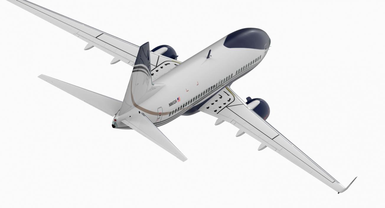 3D Boeing 737-700 with Interior Generic Rigged model