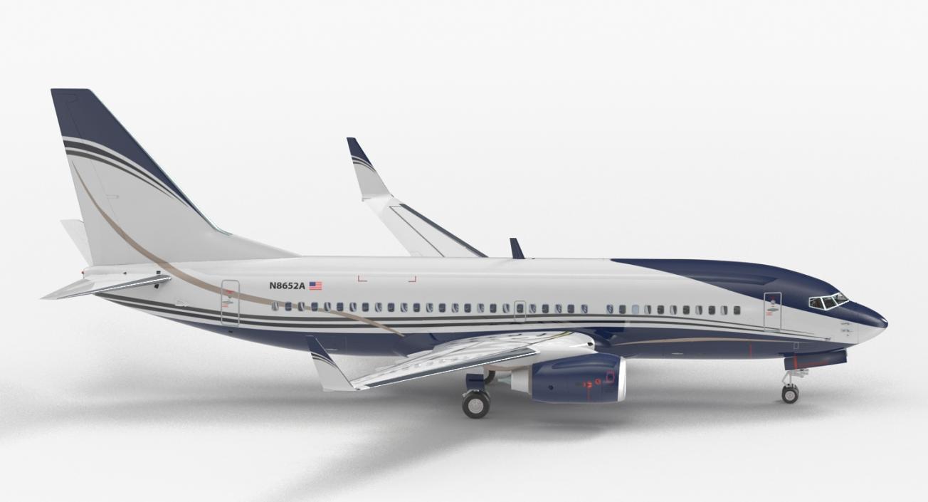 3D Boeing 737-700 with Interior Generic Rigged model